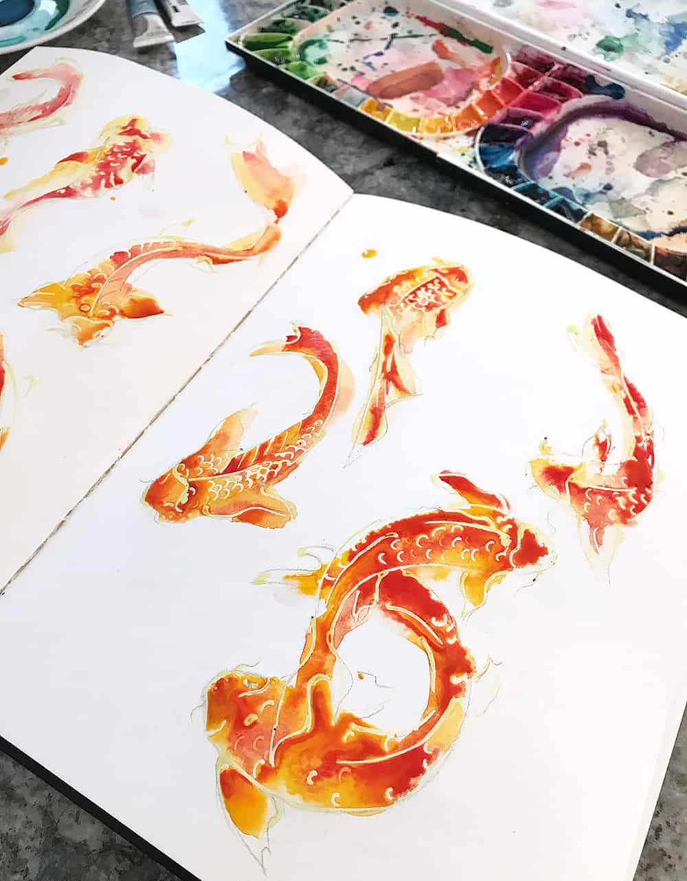 art tutorial, masking fluid with watercolor