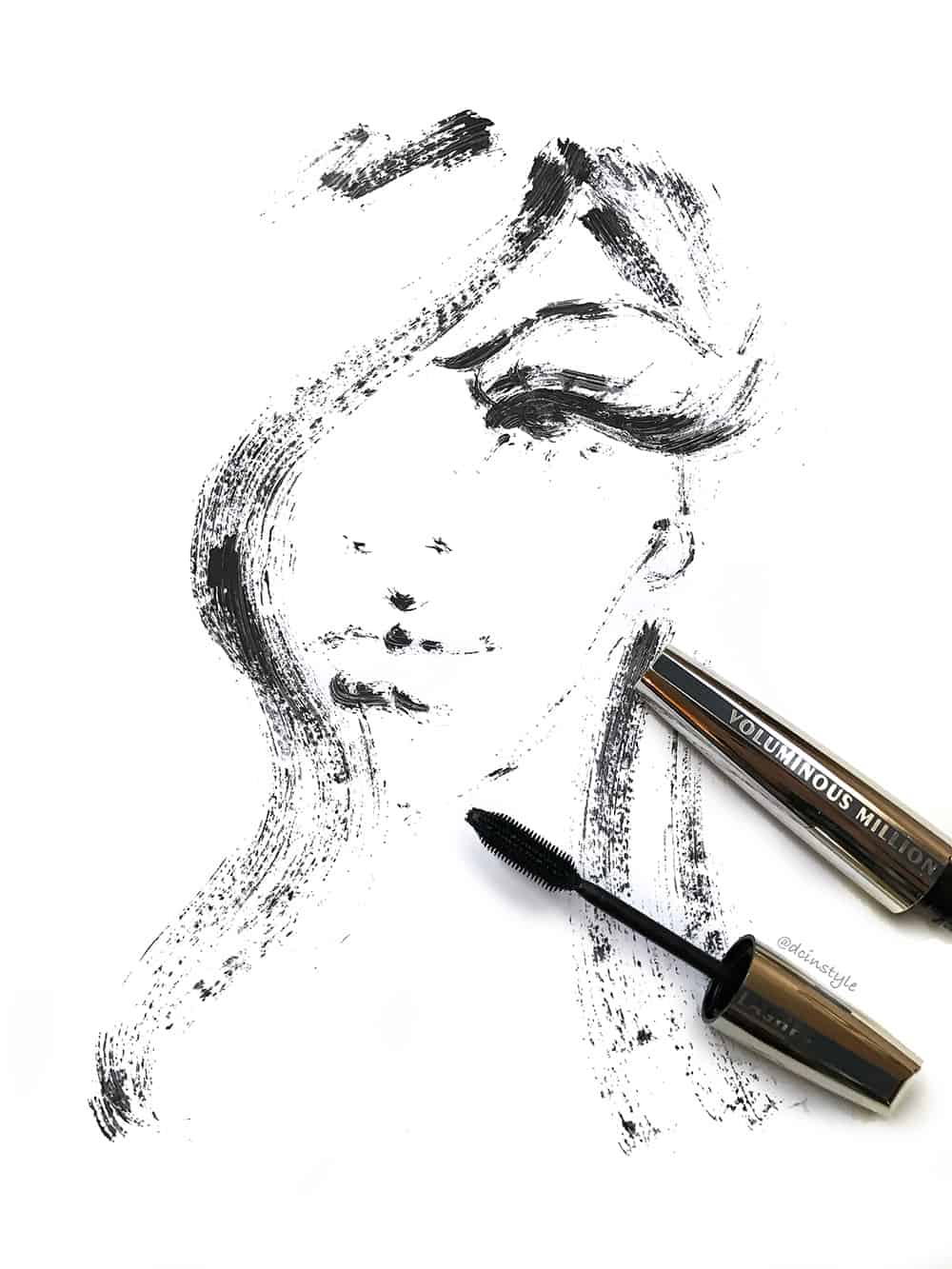 fashion illustration created with mascara