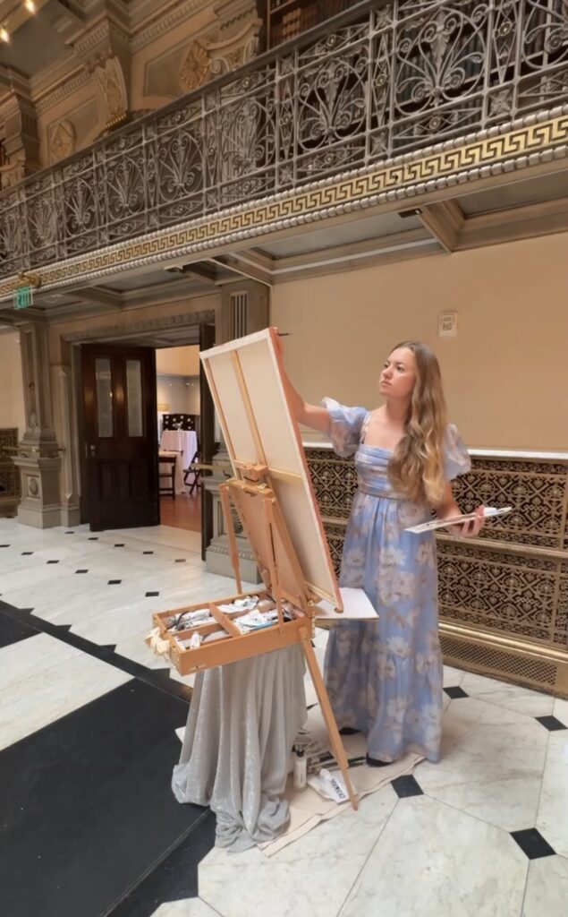 Live wedding Painting at the George Peabody Library