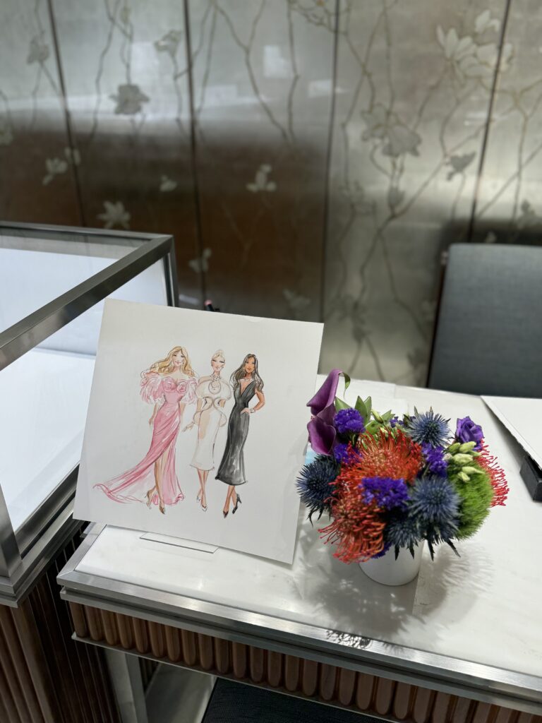 I had the pleasure of creating live guest sketches for Tiffany & Co. at their King of Prussia location, providing watercolor and ink portraits during a beautiful in-store event. Guests were illustrated live in real time, with each fashion sketch capturing their personal style in a quick, elegant way. Live event sketching added an interactive and memorable element to the experience, allowing guests to take home a custom keepsake.
